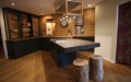 Country kitchen with oblique cooking island